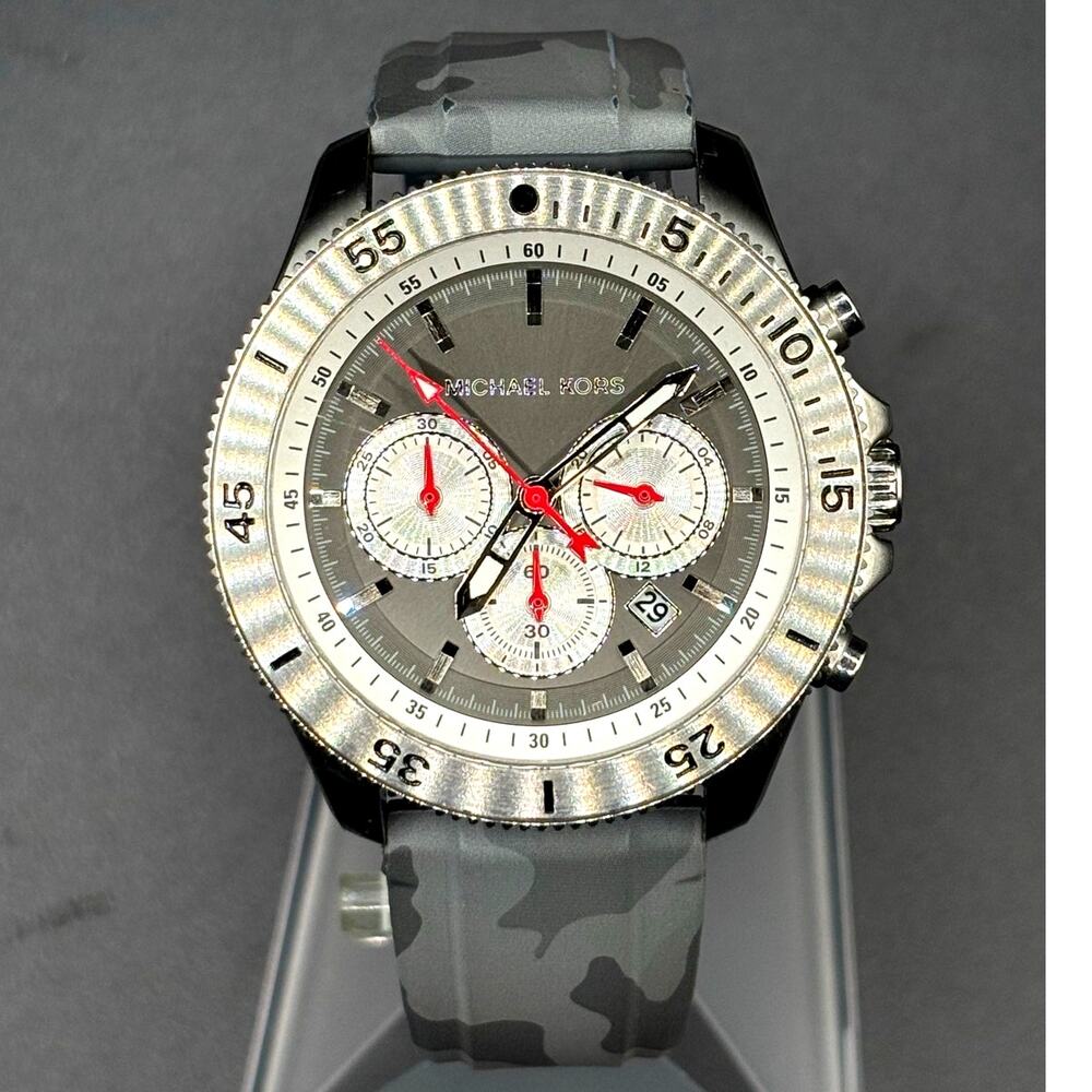 Michael Kors Cortlandt MK8710 Chronograph Gray Camo Men’s Watch 45mm